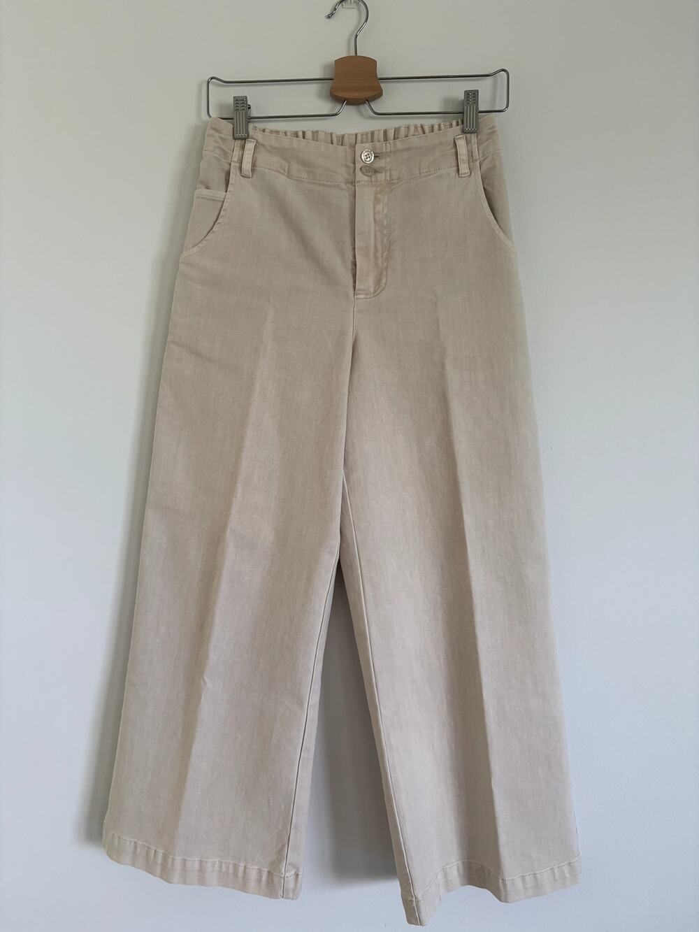 YFB Young Fabulous & Broke Wide Leg Trouser Pants Beige Sand Women's Size S